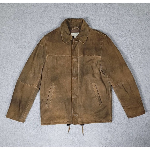 J. Crew Other - J Crew Jacket Mens Small Brown Suede Leather Zip Collared Casual Basic Everyday